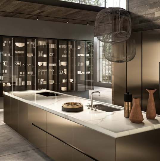Bespoke kitchen with bronze finishes